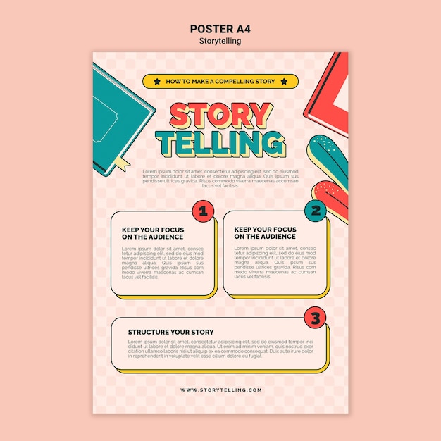 retro storytelling print template