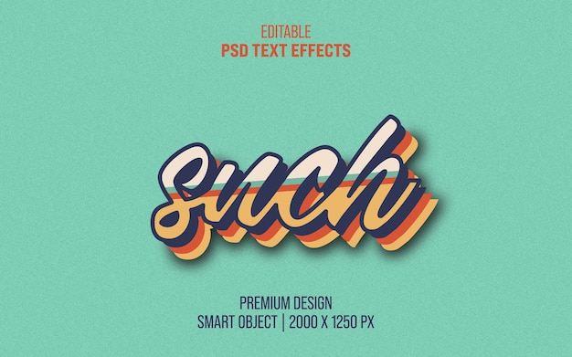 PSD retro striped editable text effect