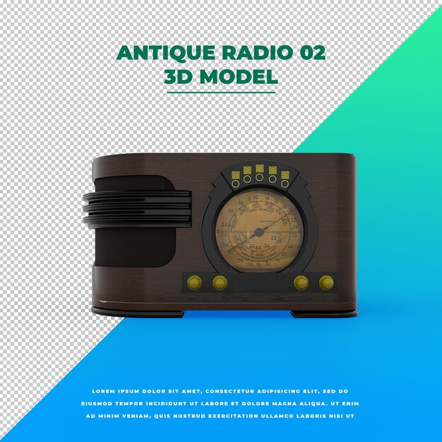 PSD retro style vintage antique radio model