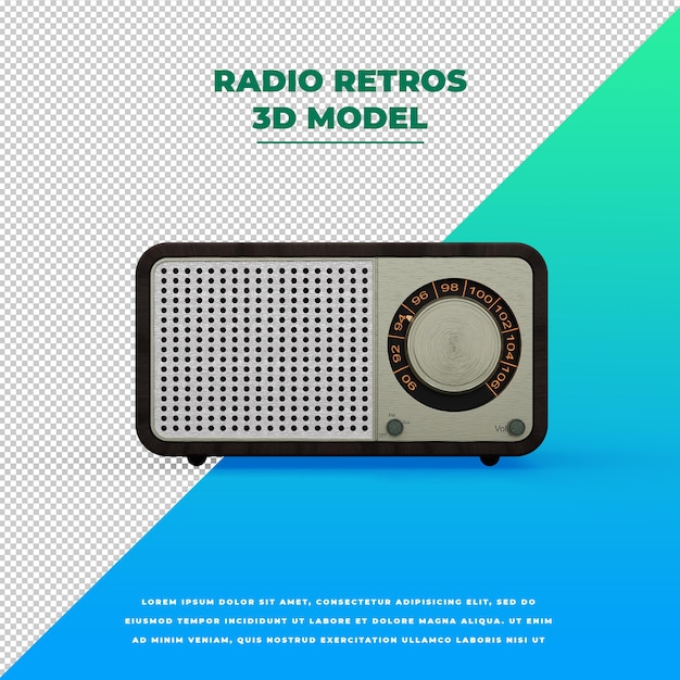 PSD retro style vintage antique radio model