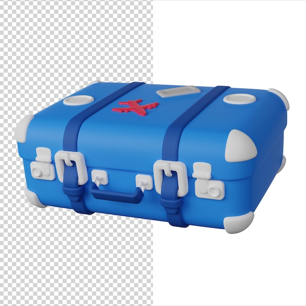 Retro suitcase 3D render icon