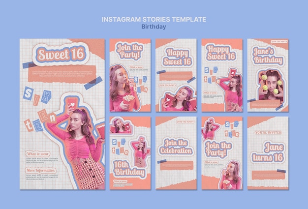 Retro sweet 16 instagram stories