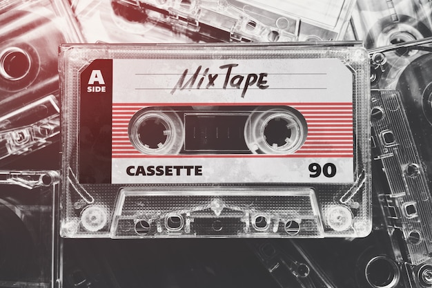 Retro tape cassette mockup