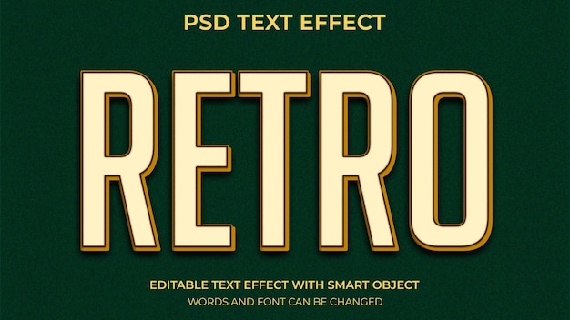 retro teksteffect bewerkbaar psd-bestand