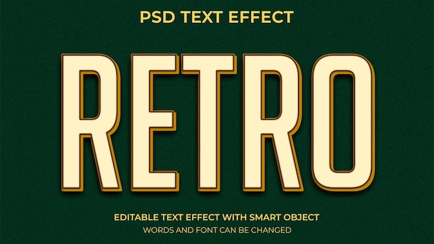 PSD retro teksteffect bewerkbaar psd-bestand