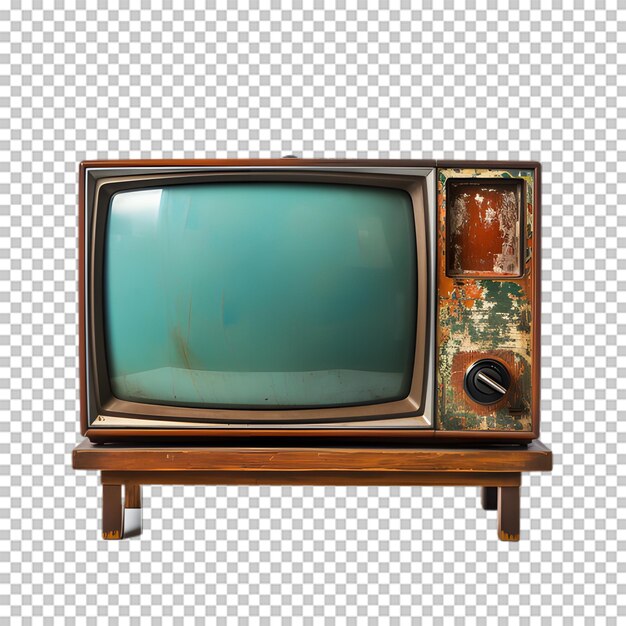 Retro televisie geïsoleerd op transparante achtergrond