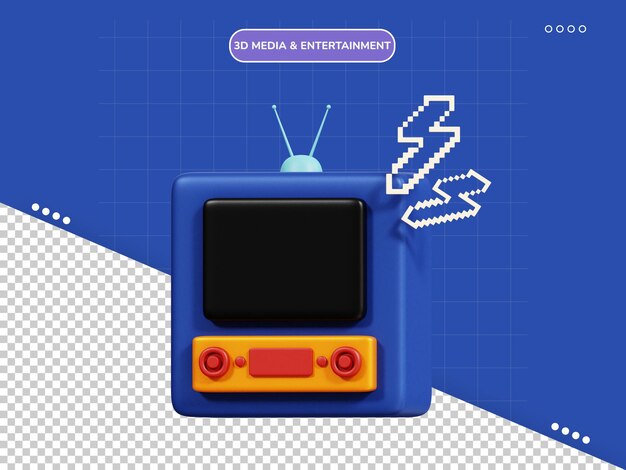 Retro television 3d icon