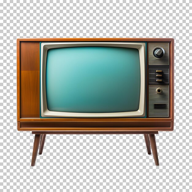 PSD retro television isolated on transparent background