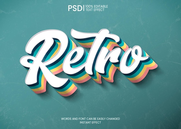 PSD retro text effect