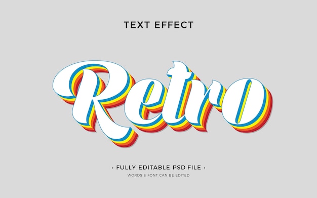 PSD retro text style  with colors