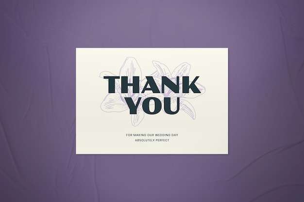 PSD retro thank you card