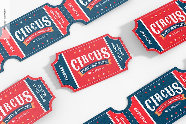 Retro tickets mockup