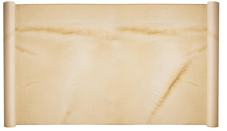 PSD retro torn aged paper scrolls crumpled paper ancient monuments on an empty background