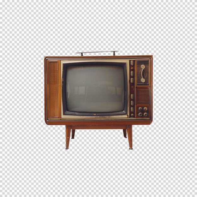 PSD retro tv isolated on transparent background