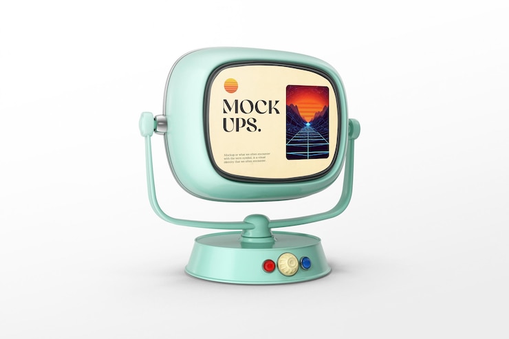 PSD retro tv mockup psd template