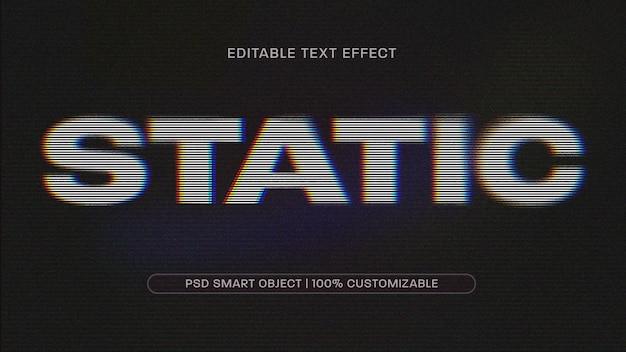 retro vhs static text effect