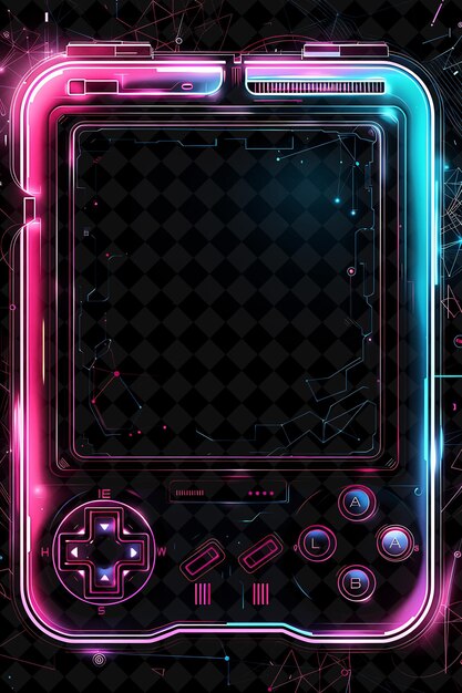 Ретро видеоигровая консоль Аркадная рама с знаковой игрой Chara Neon Color Frame Y2K Art Collection