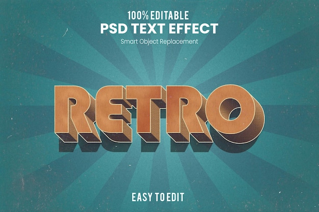 Retro Vintage 3d Efekt Tekstowy Wytłaczany