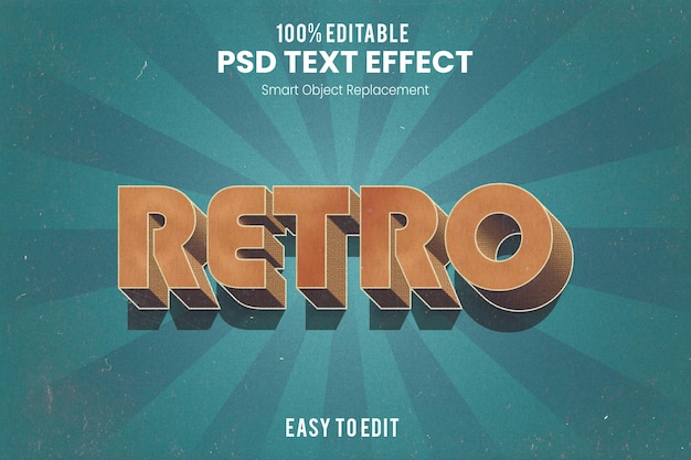 Retro Vintage 3D Ekstrudert Tekst Effekt