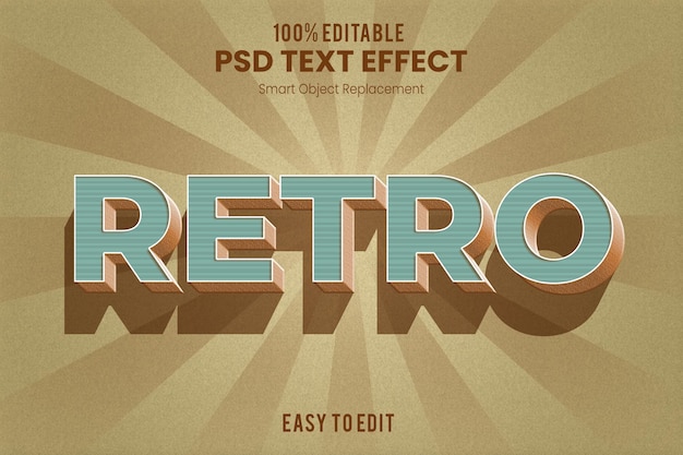 PSD effetto di testo estruso 3d vintage retrò