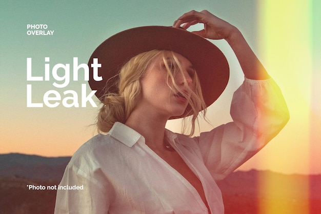 retro vintage light leak photo overlay in psd