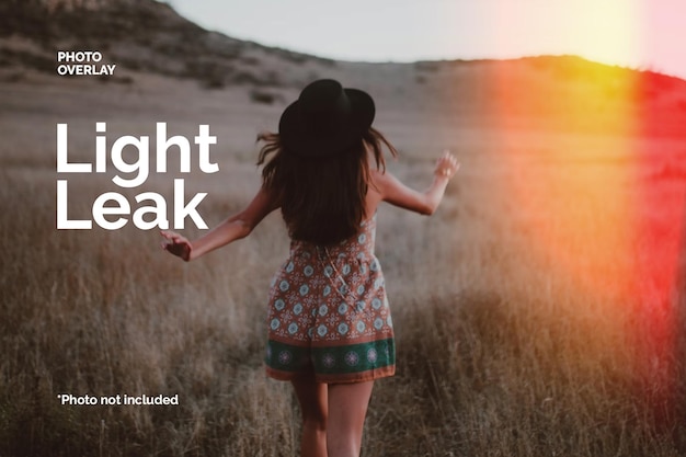 retro vintage light leak photo overlay in psd