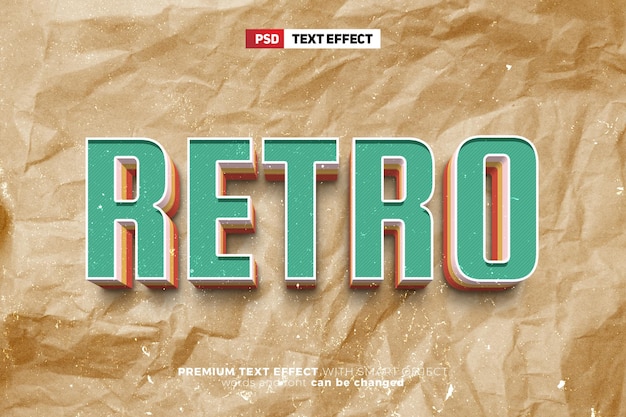 Retro Vintage Super Vet 3D bewerkbaar teksteffect