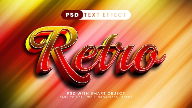 Retro vintage text effect editable 70s and 80s text style