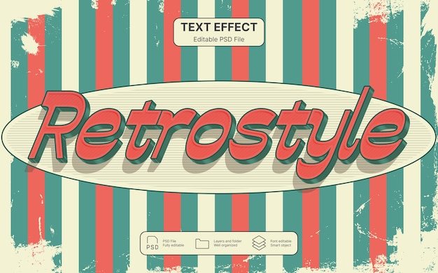 PSD effetto di testo retro vintage