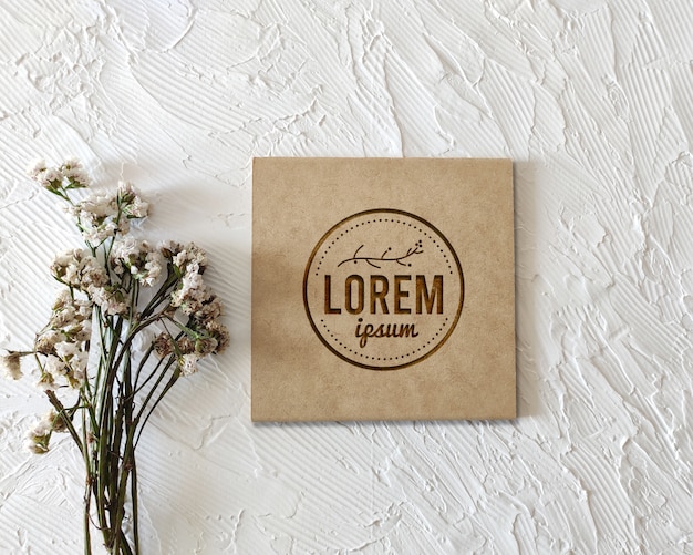 Retro vintage wooden engraved logo mockup