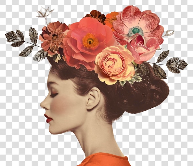 Retro woman flower photography accessories