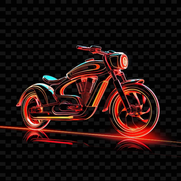 PSD retrofuturystyczny rower borderline design neonowe linie styl vint png y2k kształty przezroczyste sztuki świetlne