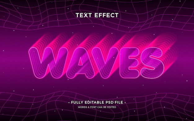 PSD retrowave mesh text effect