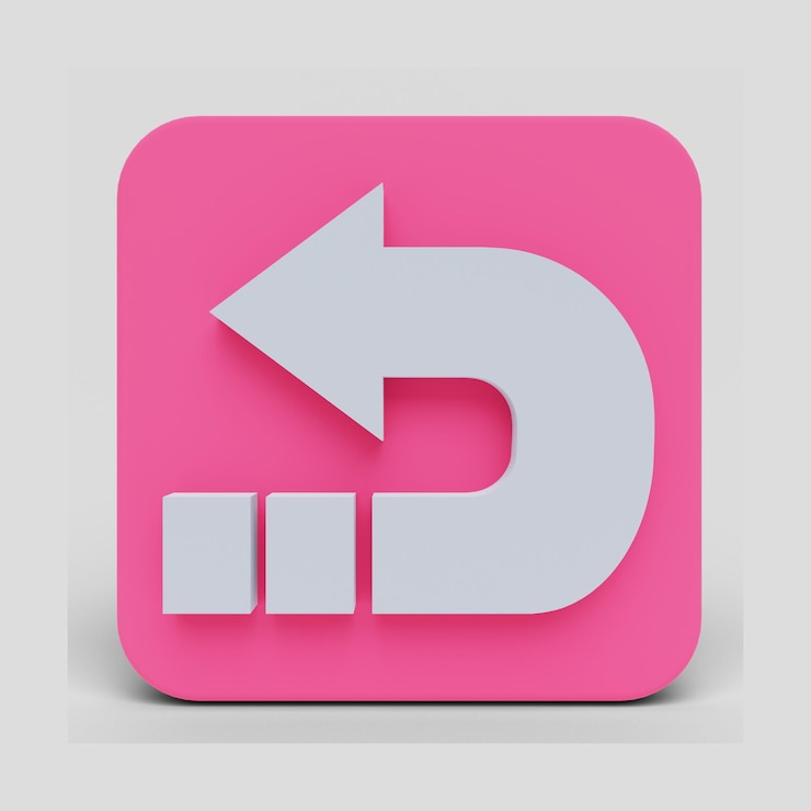 PSD return 3d illustration icon pack