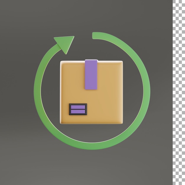 PSD return package 3d icon