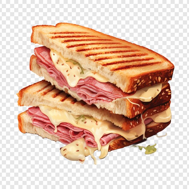 Sandwich di reuben isolato su sfondo trasparente