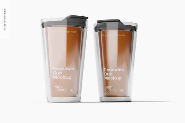 PSD reusable cups mockup