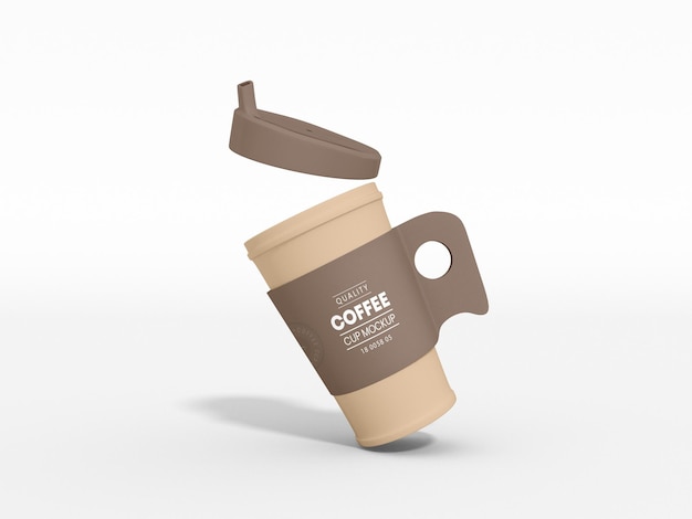 Mockup di branding per tazza di caffè in plastica riutilizzabile