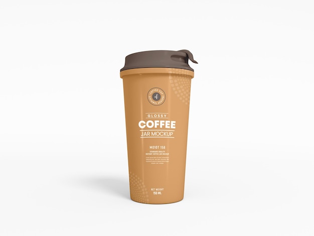 再利用可能なプラスチック製のコーヒーシッパーカップのモックアップ