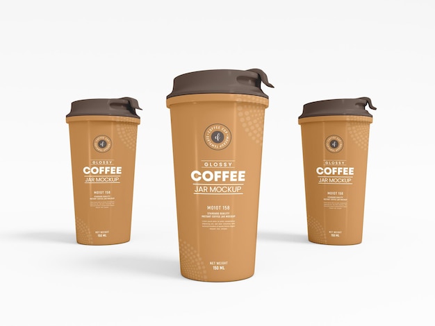 PSD reusable plastic coffee sipper cup mockup