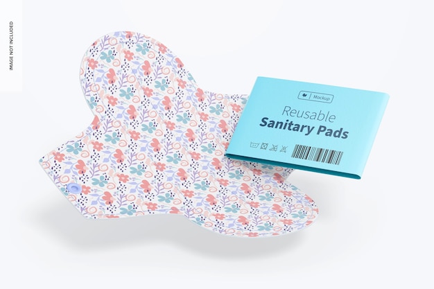 Reusable sanitary pads mockup, falling