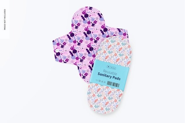 Reusable Sanitary Pads Mockup, Top View