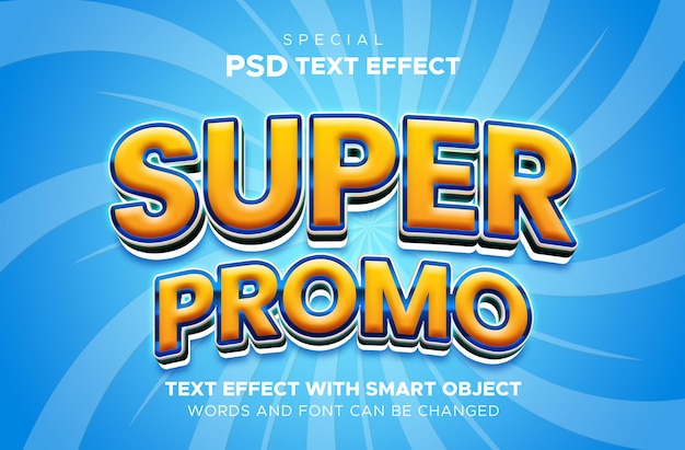 PSD Увеличьте продажи с помощью этих текстовых эффектов super promo