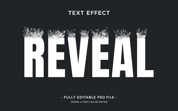 PSD reveal text effect