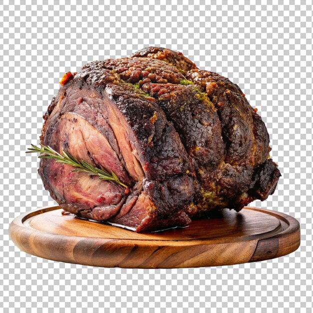 Reverse sear standing rib roast transparent background