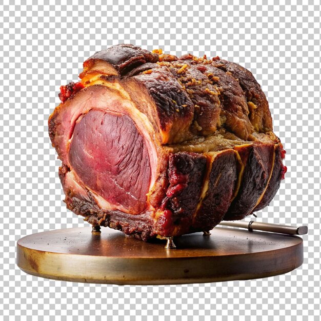 Reverse sear standing rib roast transparent background