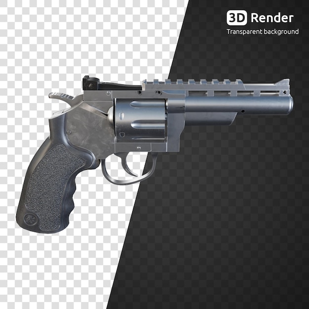 Revolver 3d render isolated