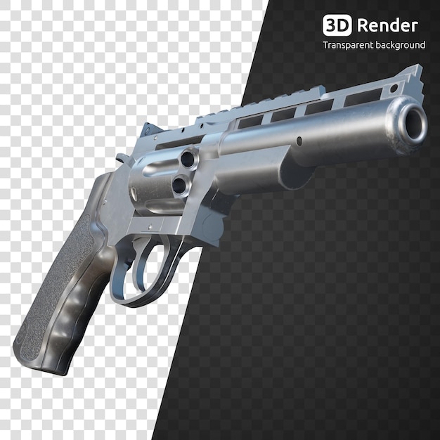 Revolver 3d render isolated