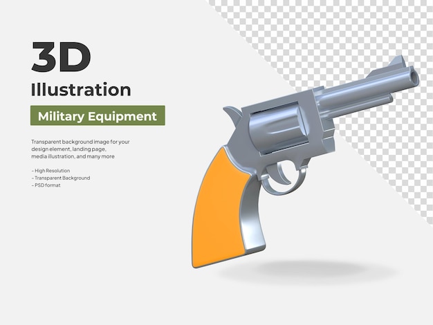 リボルバー銃の 3 d アイコン軍事機器の図