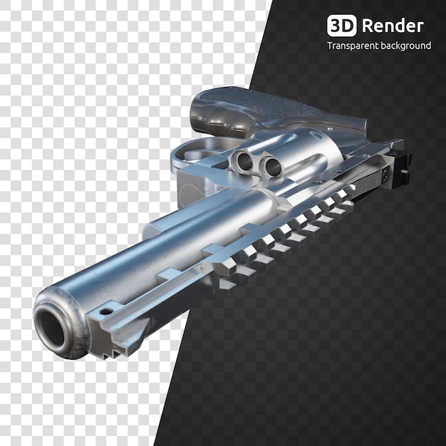 PSD revolver gun 3d render isolated